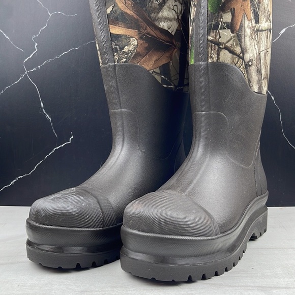 Hisea Men’s Waterproof Rubber Boots Black/Camo sz 6 - Picture 3 of 11